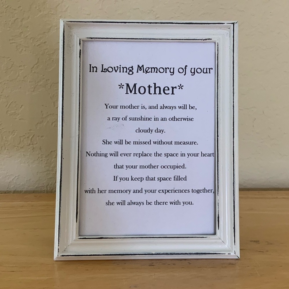 Farmhouse Mother Loving Memory picture 5x7 w/frame